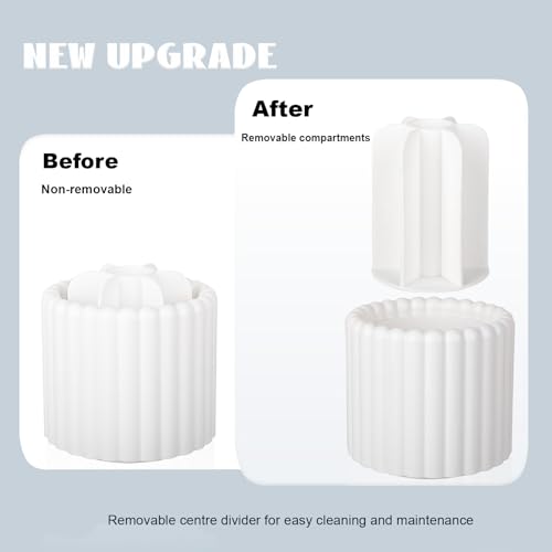 Rotating Makeup Brush Holder Organizer 7 Slots White