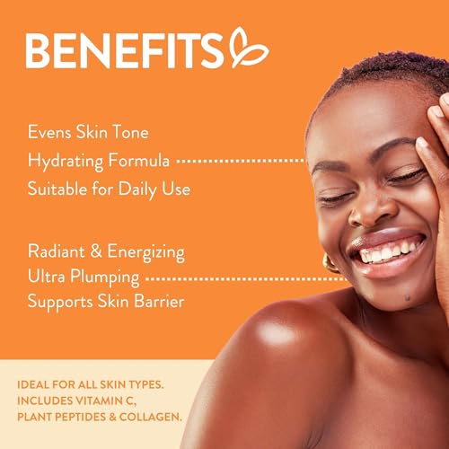 By Nature Gel Face Moisturizer - 10% Vitamin C + Collagen Peptide Moisturizer for Face and Neck - Energize and Hydrate Dull Skin + Fade Dark Spots - Dry Skin Face moisturizer Gel