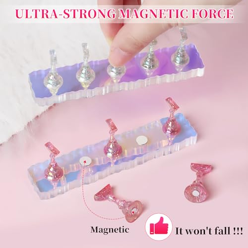 ANGNYA Magnetic Nail Stand Set – Aurora Display Holder for Press On Nails