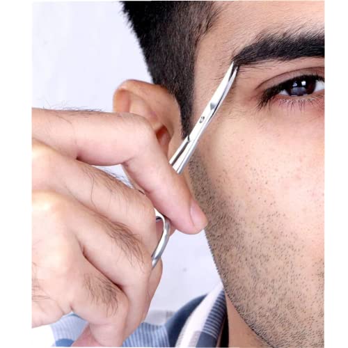 Mini Curved & Round Tip Facial Hair Scissors - 3.5in Precision Grooming Set