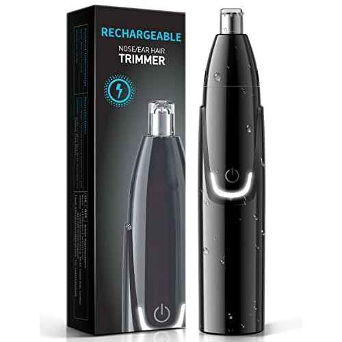 ZORAMI Rechargeable Ear and Nose Hair Trimmer - 2025 Professional Painless Eyebrow & Facial Hair Trimmer for Men Women, Powerful Motor and Dual-Edge Blades for Smoother Cutting Black