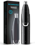 ZORAMI Black Rechargeable Nose & Ear Hair Trimmer with Dual-Edge Blades – 9000RPM, Multitask Grooming for Men & Women