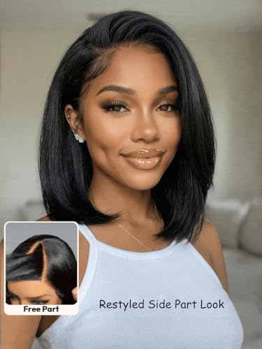 UNICE 7X5 Lace Part Glueless Human Hair Bob Wig 10inch