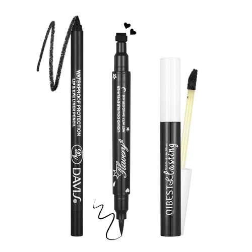 Gothic Makeup Kit - Black Lipstick, Liner & Stamp Eyeliner