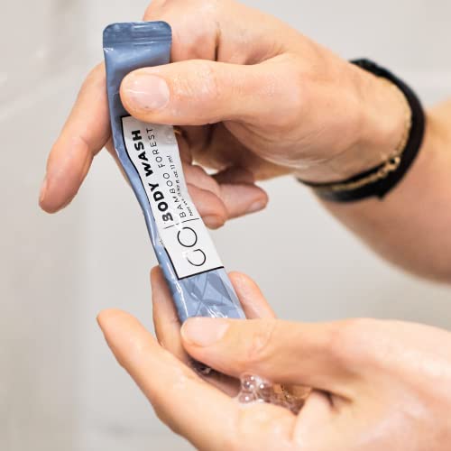 Go Essentials Travel Size Body Wash Packets ? Single Use amenity for Women & Men. TSA Travel Size Toiletries