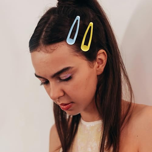 20 Pack No-Slip Hair Barrettes for Women - Multi-Colored Metal Clips
