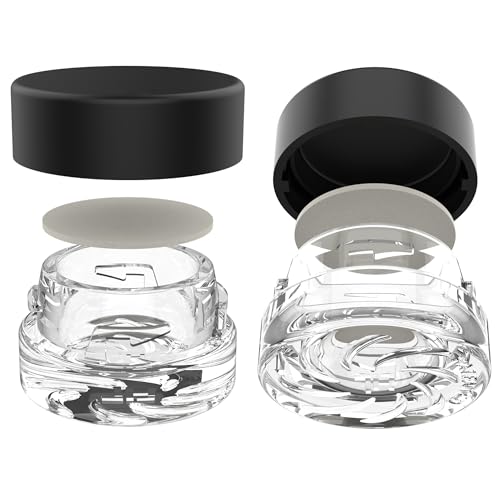 5ml Supercell Clear Glass Thick Child Resistant Containers ? Concentrate Storage Jars for Oil, Lip Balm, Wax, Cosmetics ? Premium PE Cap Seal Black Lid (10)