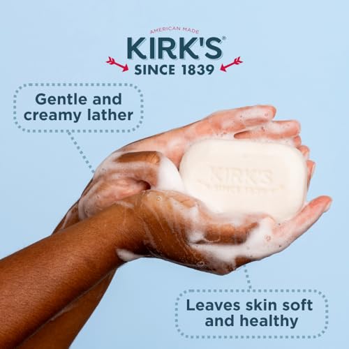 Kirk's Castile Bar Soap for Men, Women, & Children - Made with Premium Coconut Oil, Sensitive Skin Formula, Vegan, Non GMO, Original Fresh Scent, 4 oz. Bars, 24 Pack
