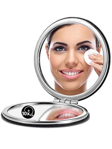OMIRO 2.8-Inch Compact Travel Magnifying Mirror with 10X & 1X Dual Sides
