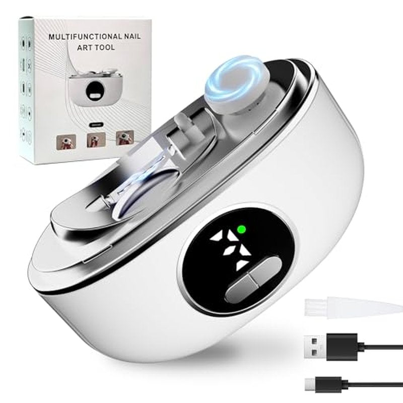 Liirsvee Electric Nail Clipper for Seniors - Dual-Blade 3-in-1 Trimmer