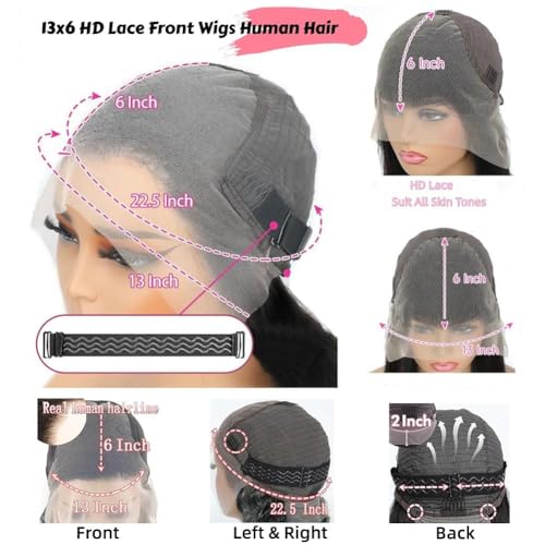 TAIKOU 13x6 Straight Lace Front Wig 200 Density 30 Inch Human Hair