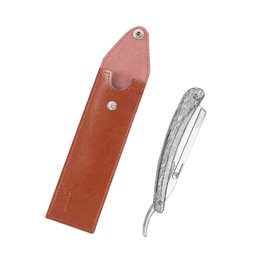 Leather Straight Razor Cover with Snap Closure Travel Pouch - Protective Storage