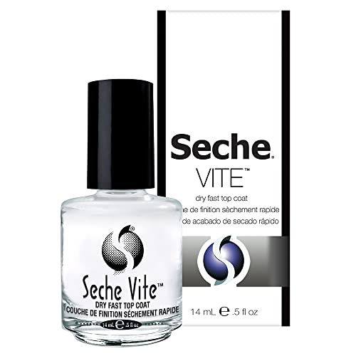 Seche Vite Dry Fast Top Coat – Quick Dry Nail Polish, 0.5 oz