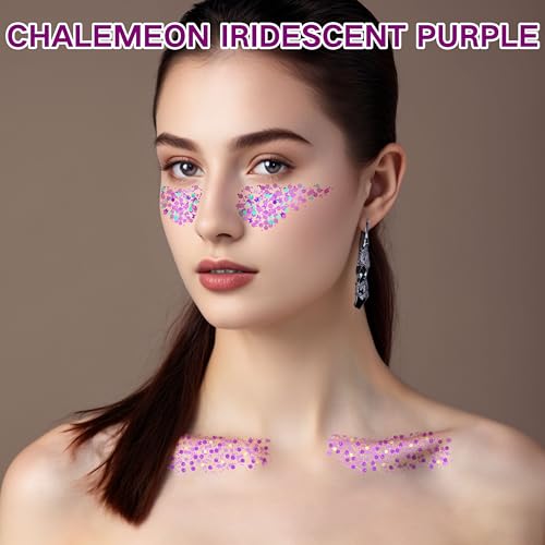 Purple Face Glitter Gel,4 Styles Butterfly Style Body Glitter Mermaid Costume for Kids,Mardi Gras Outfit for Women,Sparkling Hair Glitter Makeup Rave Festival Accessories,40g/1.41 oz