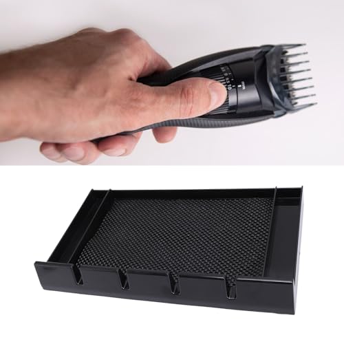 Station Organizer, Multi Compartment Countertop Tool Storage for Busy Barbers Stylists, Barber Clipper Organizer Plastic Anti Slip Push Pull Hair Clipper Holder Barber Station