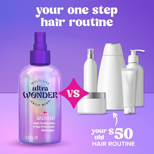 Aussie Ultra Wonder Daily Mist Detangler, 7.6oz - Heat Protection & Anti-Breakage