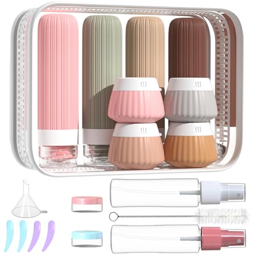 NuvaConx 18-Pack Travel Bottles Set - TSA Approved Silicone Containers