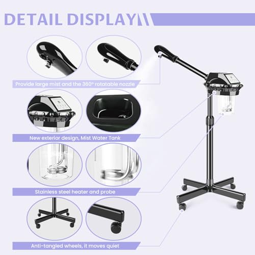 Professional Facial Steamer with Adjustable Stand and Timer