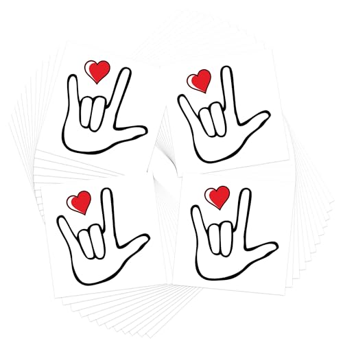 ASL I Love You Temporary Tattoos - 48 Pack