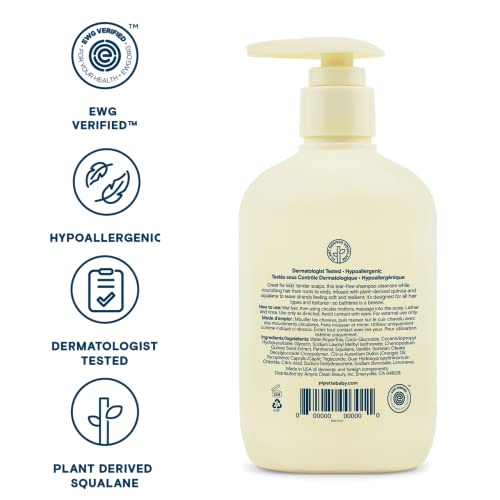 Pipette Daily Nourishing Shampoo - Tear Free Shampoo for Kids, Adds Moisture, 100% Plant-Derived Squalane and Quinoa, Orange + Vanilla Aroma, 11.2 fl oz
