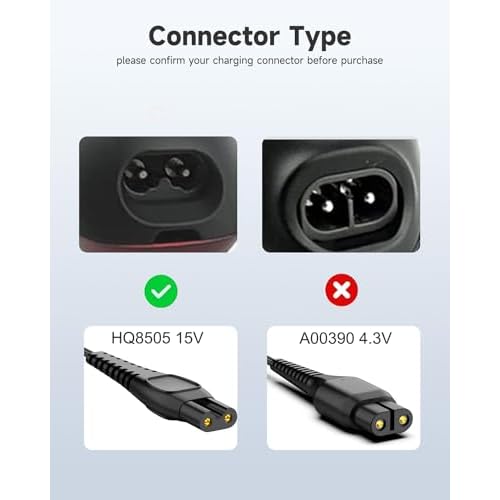 15V Charger Cord Fit for Philips Norelco HQ8505 9000 7000 5000 3000 Series mg5750 mg7790 Electric Shaver Razor Adapter Power Supply Cord