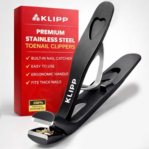 Heavy Duty Toenail Clippers for Thick Nails - Ergonomic Long Handle with Curved Blades