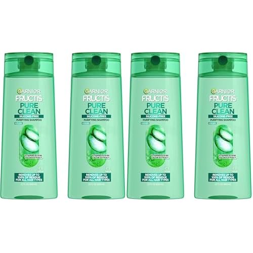 Garnier Fructis Pure Clean Purifying Shampoo, Silicone-Free, 22 Fl Oz, 2 Count (Packaging May Vary) (Pack of 2)