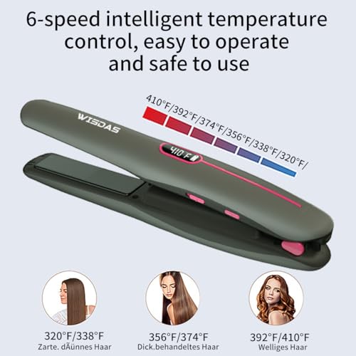 Cordless 2-in-1 Hair Straightener Curler with LCD Display
