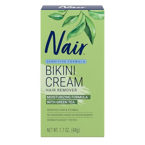 Nair Bikini Hair Removal Cream with Green Tea - Sensitive Formula, 1.7 Ounce (Pack of 1)