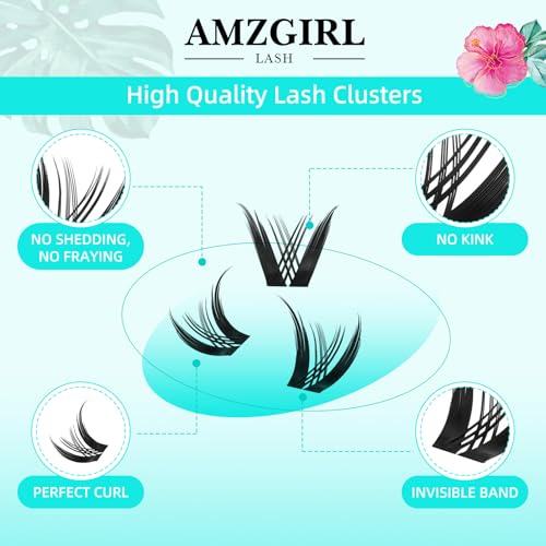 Lash Clusters Manga 168Pcs Eyelash Cluster Wet Look Ultra-Thin Invisible Lash Band Eyelashes Extensions Spiky Anime Wide Span Lashes(Kitten,C-10mm)