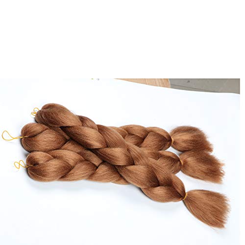 Original Jumbo Braids Hair Extension can shrink in hot water professional at box braids 3pcs Pure Brown Color 24inch 100g/pc For Twist Box Braiding Hair (30#)