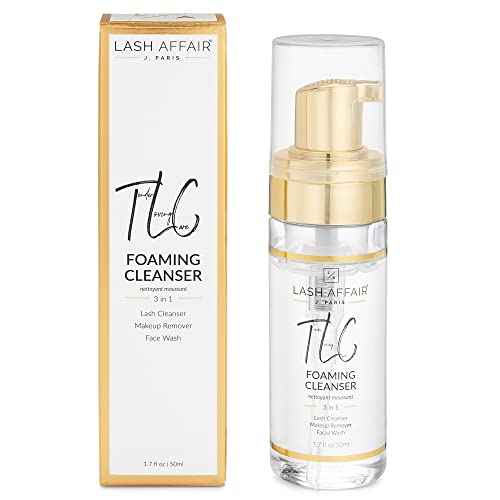 Lash Affair TLC Eye-Lash Extension Cleanser Foam Face Wash with Tea Tree Oil, Lash Shampoo, Facial Cleanser, Makeup Remover, Water-Based Eye-Lash Cleanser Oil-Free, 50 ml