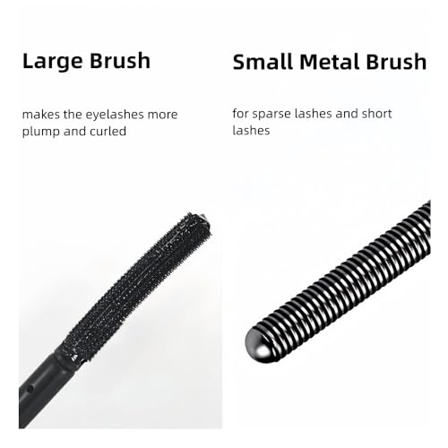 2-in-1 Waterproof Black Mascara with Dual Brushes