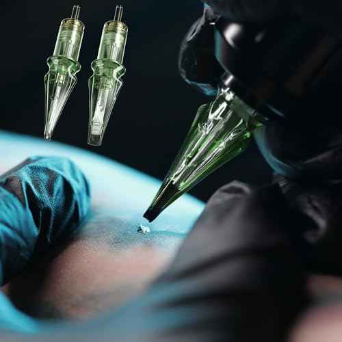 Tattoo Needles,Solong Pro 20Pcs Disposable Tattoo Cartridge Needles 1005 Round Liner X-Taper Needle Cartridges(1005RL) EN01S-20-1005RL-X
