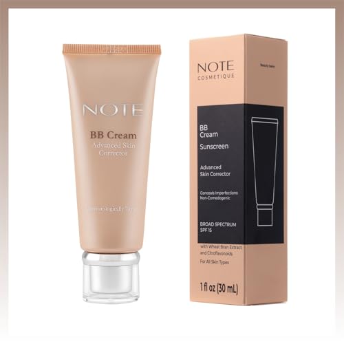 NOTE BB Cream SPF 15 - Tinted Beauty Balm Cream with Vitamin E - Hydrating Foundation Makeup for Lasting Natural Finish - 02-1 oz