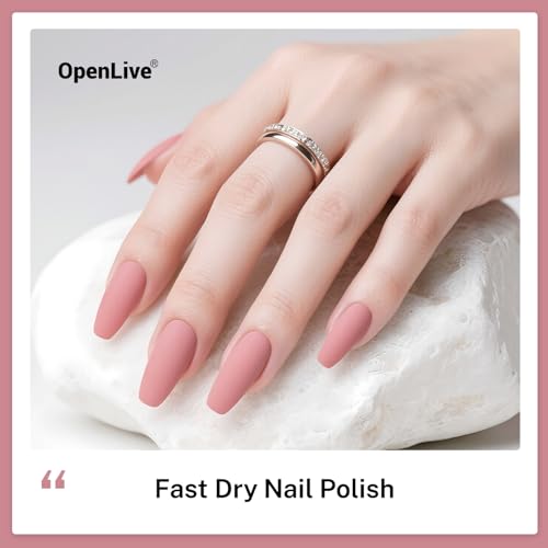 OpenLive Dusty Rose Light Pink Nail Polish – Long Lasting, Quick Dry 16.5ml