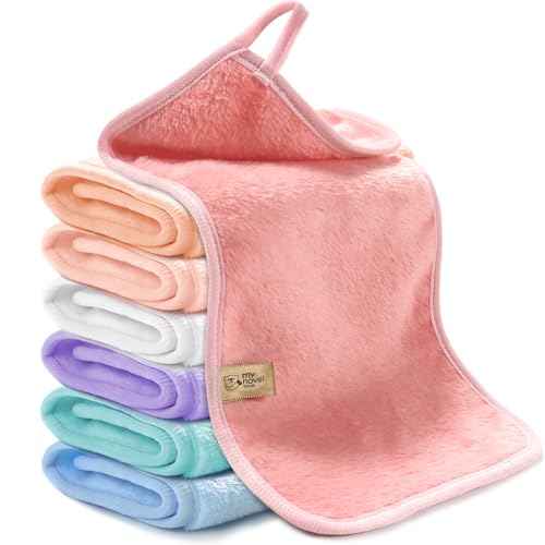 Makeup Remover Cloth 7-Day Set, 15" x 6.5" Reusable Makeup Remover Towels, Makeup Washcloths for Face, Skin Friendly, Soft & Washable Coral Fleece Microfiber Towel for Face, Eye, Lips