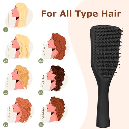 SHINLEA Wave-Shaped Detangler Hair Brush for Wet & Dry Hair