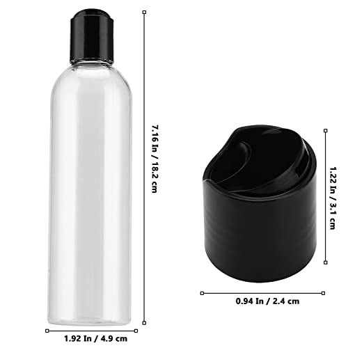 40 Pack 8 Oz Plastic Bottles with Disc Top Caps, Refillable Clear Travel Squeeze Lotion Bottles Containers with Black Bulk Disc Cap for Shampoo, Body Wash, Creams, Soap
