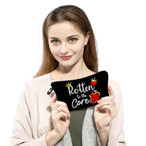 Descendants Makeup Cosmetic Bag Descendants Fans Gift Rotten to the Core Zipper Pouch Descendants Fans Gift Rotten To The Core Storage Toiletry Bag Evil Queen Fans Villain Lover Gift