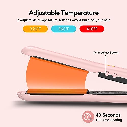 Terviiix Mini Flat Iron Hair Straightener, 1/2" Ceramic Plates, Dual Voltage