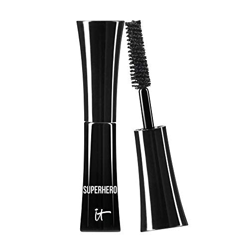 IT Cosmetics Superhero Mascara ? Volumizing & Lengthening Black Mascara, Buildable Lash Volume, Collagen, Biotin, Peptides, Lifting & Curling Formula, Super Black Pigment, Suitable for Sensitive Eyes
