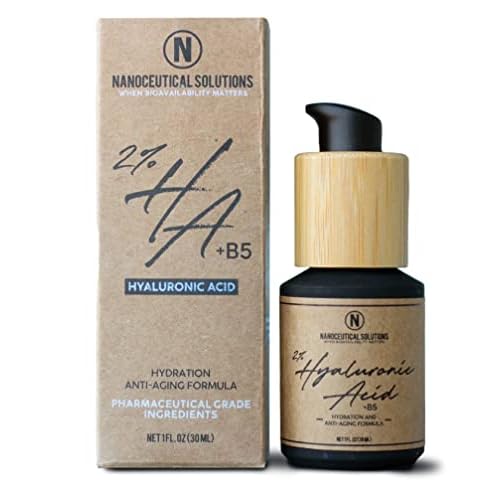 Nanoceutical Solutions Nano 2% Hyaluronic Acid + B5, Instant Absorption, hydrates and moisturizes deep within the tissue and cells of your skin. -25% Discount Available!
