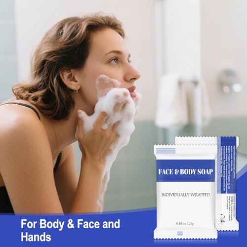 Travel Size Bars Soap in Bulk, Individually Wrapped Mini Small Body Hand and Face Soaps Toiletries Amenities for Hotel, Shelter/Homeless/Nursing Home/Charity/Motel/Guest Bathroom 0.88 oz (30 Pack)