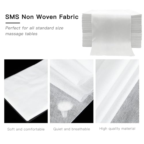 Disposable Massage Table Sheets - 100 Pack Non-Woven Spa & Lash Bed Covers