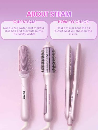 SHEGLAM Purple Steam Thermal Blowout Brush 1.5" for Hair Styling & Volumizing