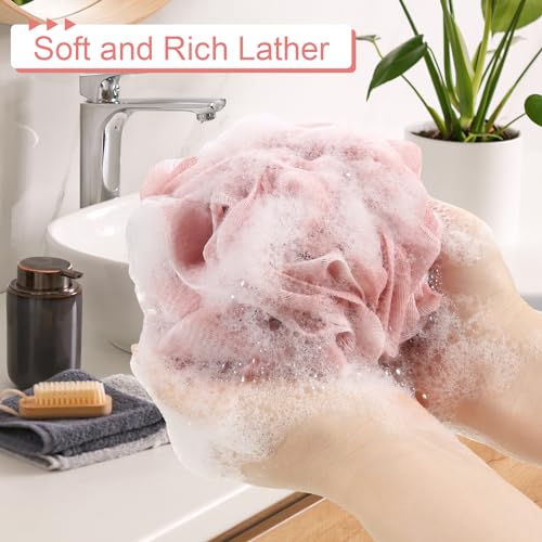Loofah Sponge Pack of 4 with Handle - Deep Cleansing Body Scrubber