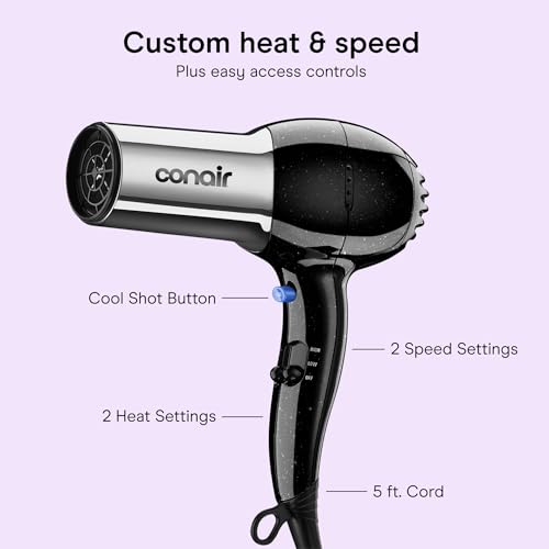 Conair 1875W Ionic Hair Dryer with Concentrator Attachment