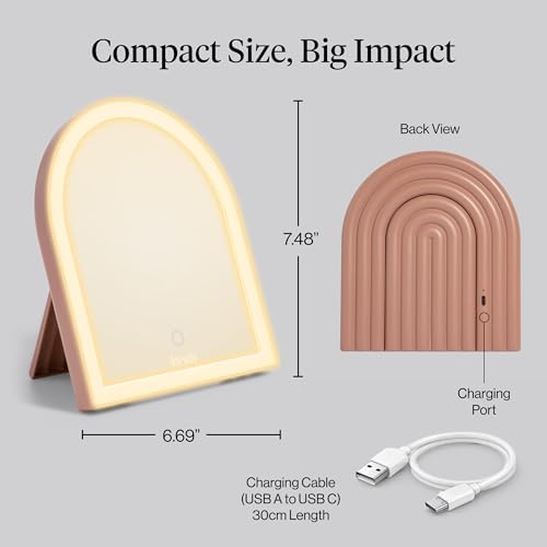 Kitsch Arch Rechargeable LED Desk Vanity Mirror with Lights - Terracotta