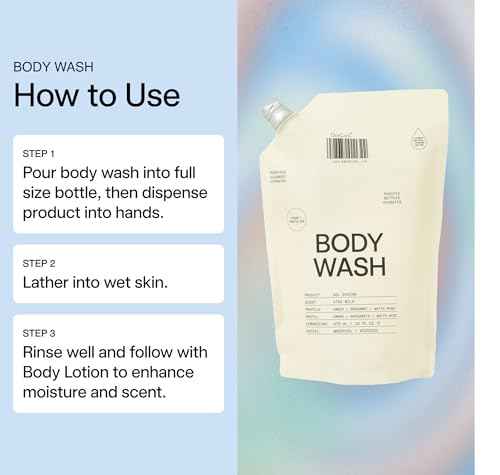 DedCool Body Wash Refill Xtra Milk | Nourishing Vegan Cleanser with Shea Butter, Aloe & Snow Mushroom | Non-Toxic, Carbon-Neutral Formula | Bergamot, White Musk & Amber Scent | 16 fl oz